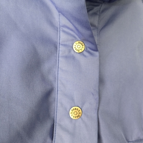 LL Bean L Blue Vintage 90's Popover Windbreaker‎ Jacket Snap Closure - Picture 5 of 8